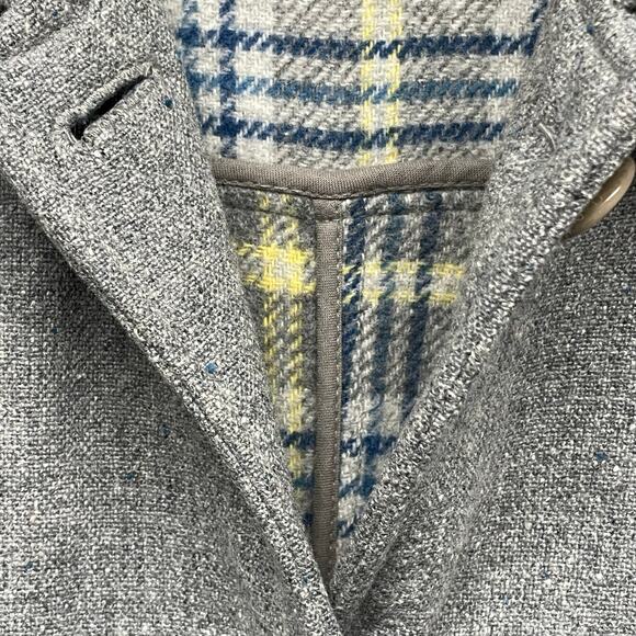 Abercrombie & Fitch gray wool blend jacket trench coat size L - Picture 3 of 13